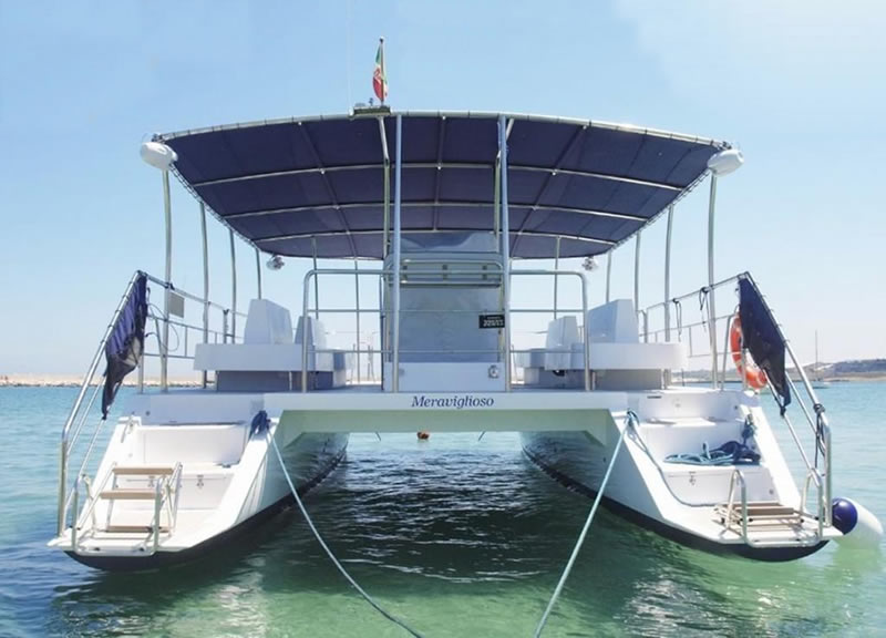 the catamaran of the Nautical Service of San Vito Lo Capo